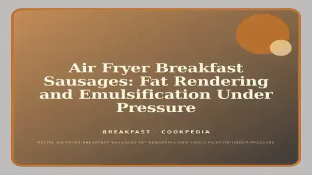 Air Fryer Breakfast Sausages: Fat Rendering and Emulsification Under Pressure