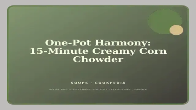One-Pot Harmony: 15-Minute Creamy Corn Chowder