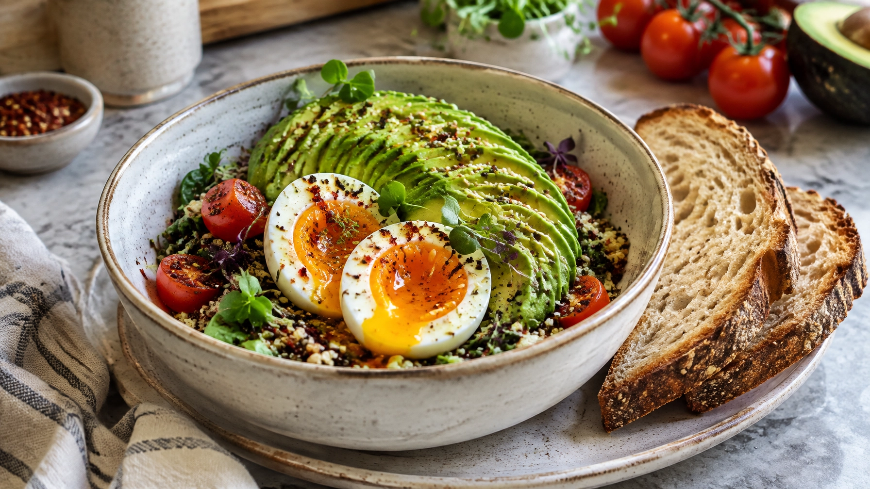 10-Minute Keto Avocado & Egg Bowl