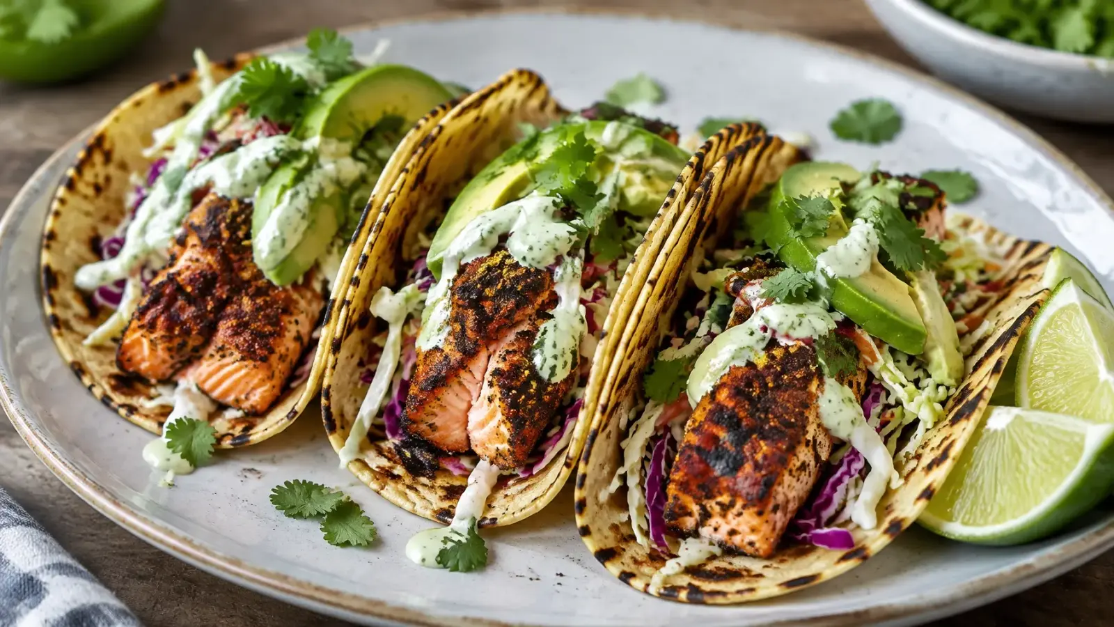 15-Minute Blackened Salmon Tacos
