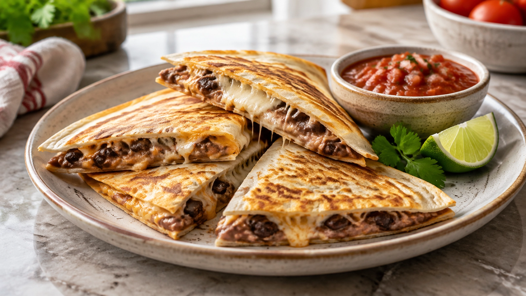 15-Minute Budget-Friendly Bean and Cheese Quesadillas