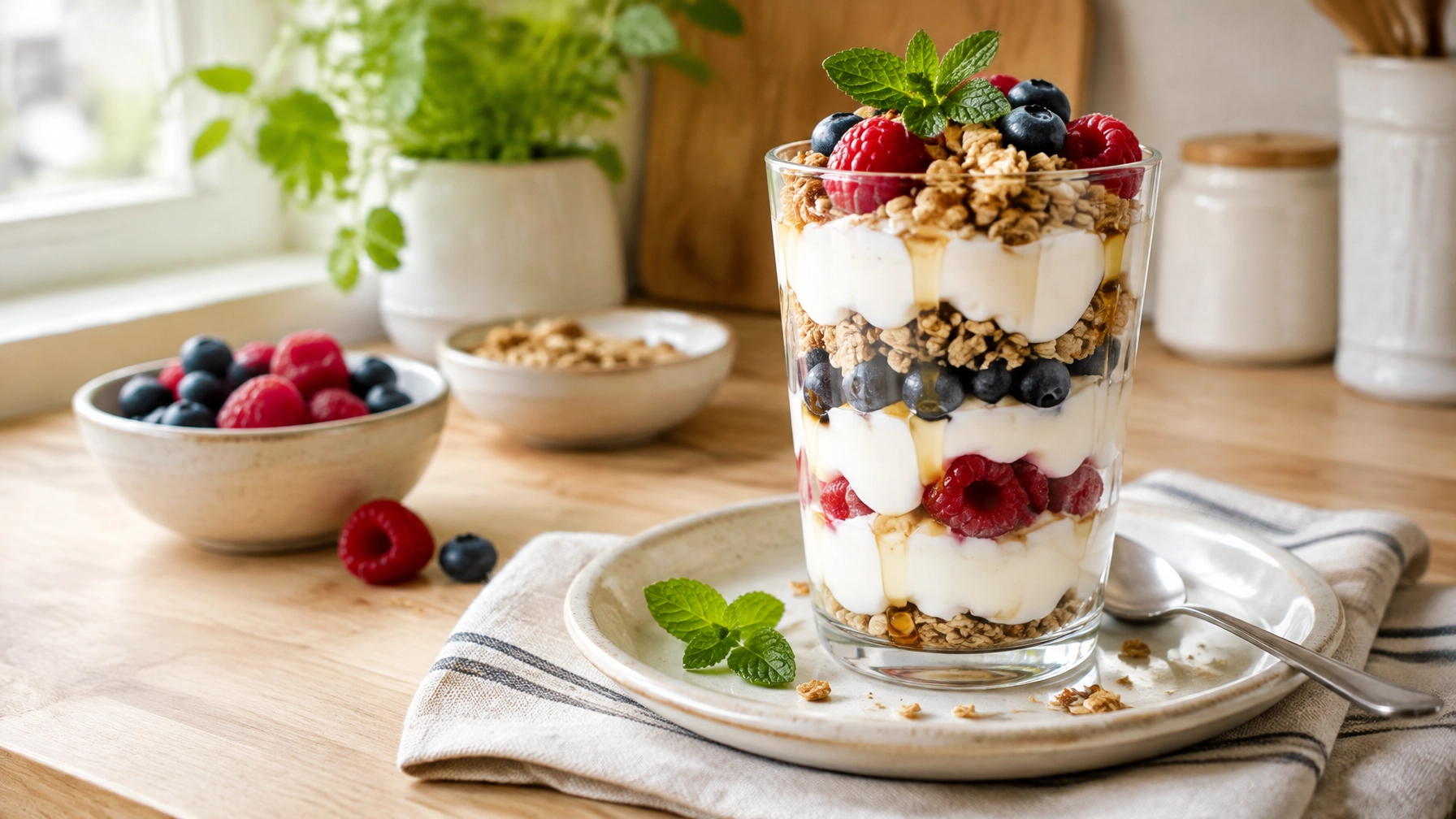 15-Minute Easy Healthy Greek Yogurt Berry Parfait