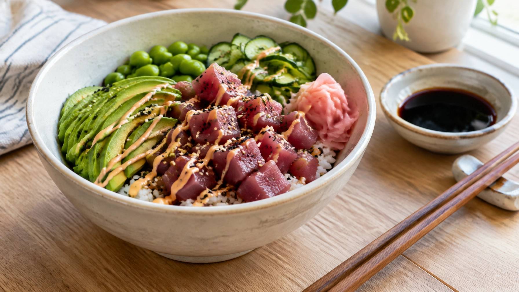 15-Minute Easy Healthy Tuna and Avocado Sushi Bowl
