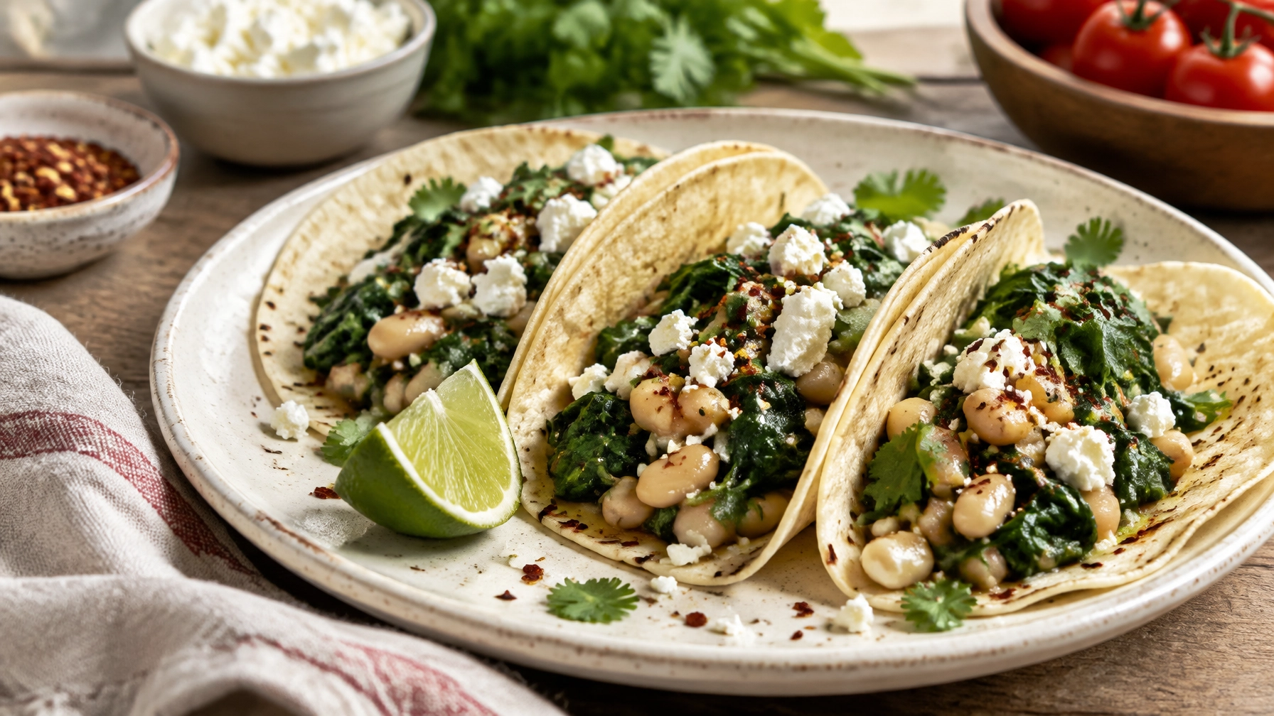 Budget-Friendly 15-Minute Bean and Spinach Tacos