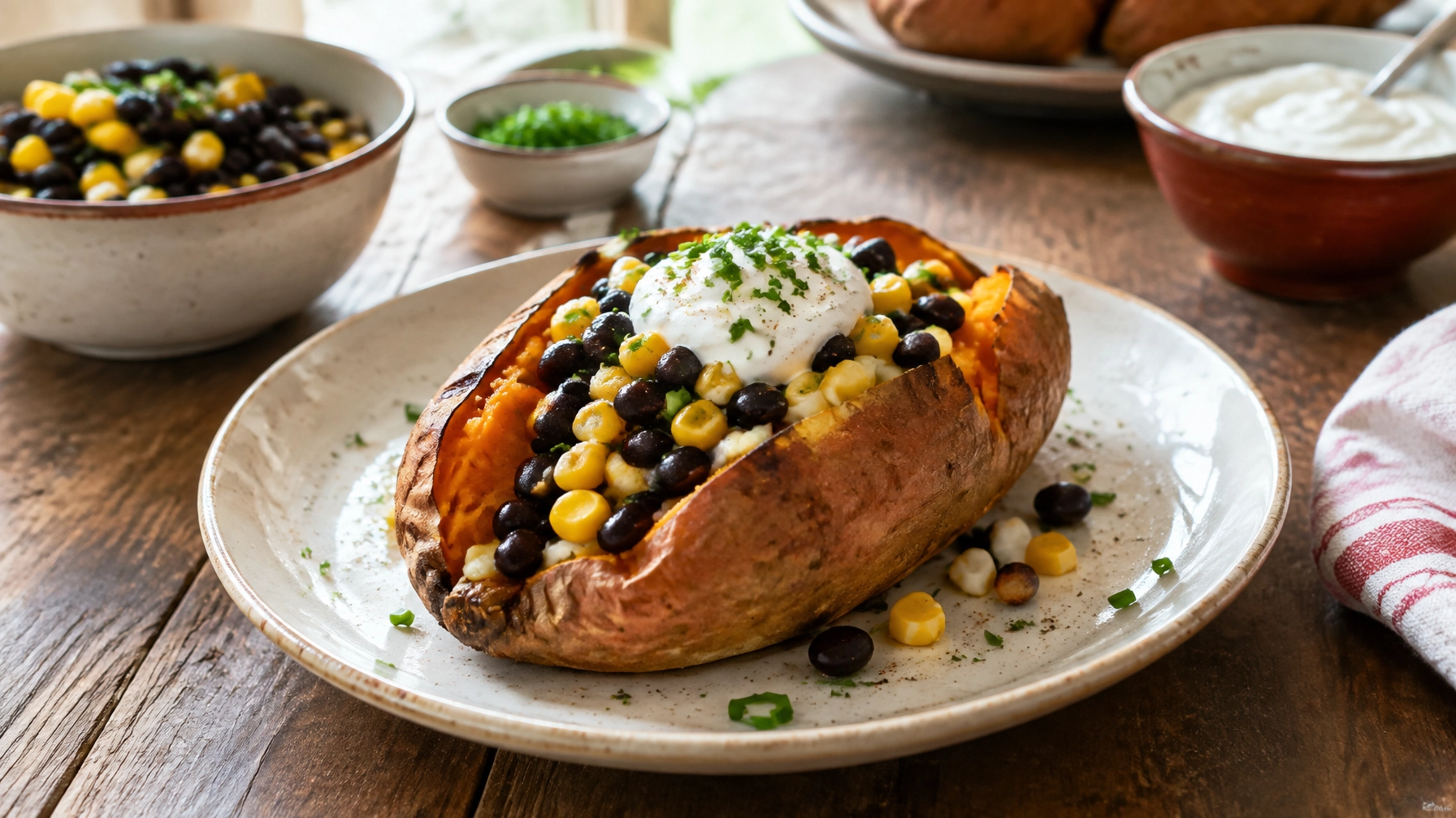 Budget-Friendly Loaded Sweet Potato (15 Min Prep)
