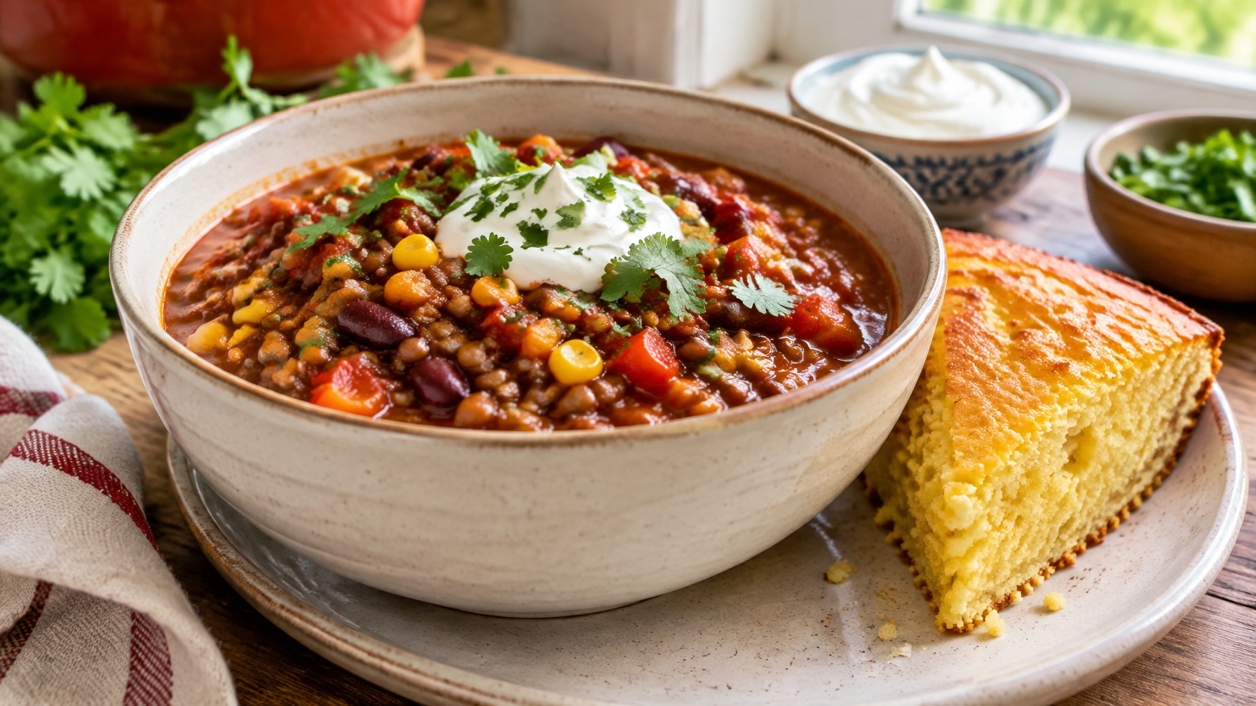 Budget-Friendly Recipes: One-Pot Lentil and Vegetable Chili with Cornbread