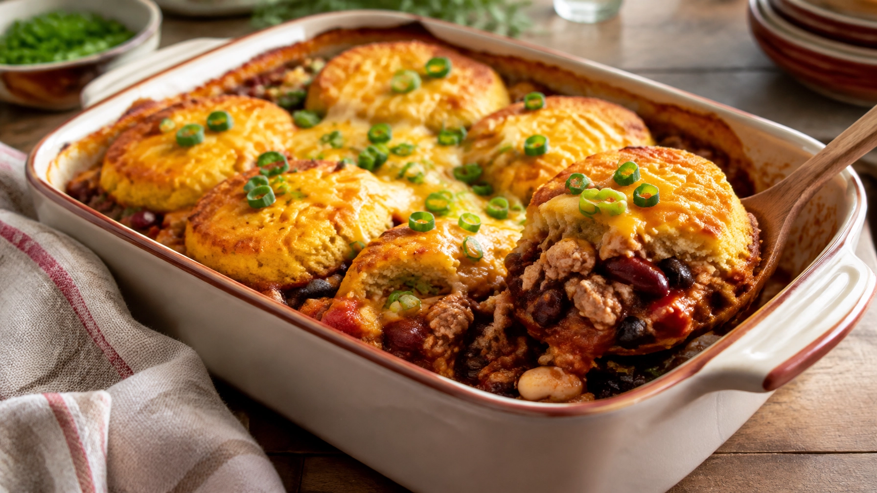 Budget-Friendly Recipes: Three-Bean Turkey Chili with Cornbread Topping