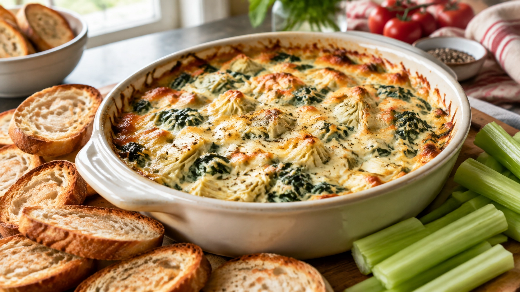 Easy Baked Spinach Artichoke Dip