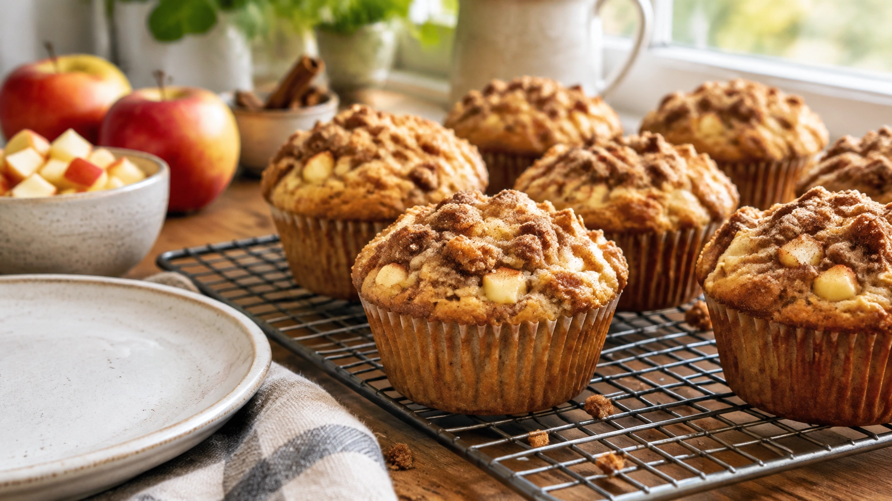Easy Healthy Apple Cinnamon Breakfast Muffins