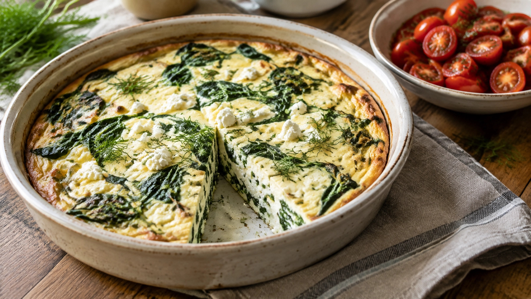Easy Healthy Breakfasts: Spinach and Feta Egg White Frittata