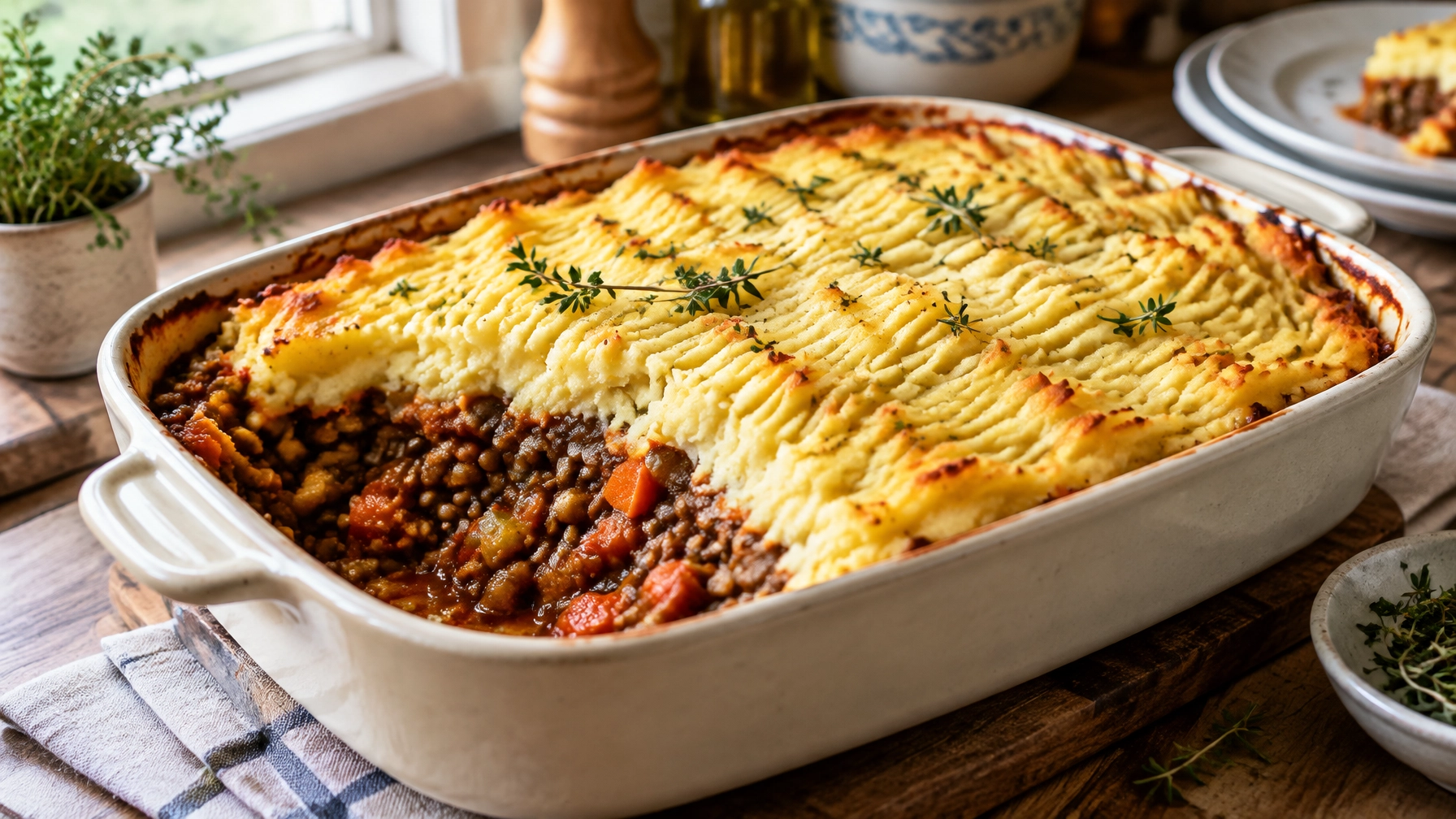 Hearty Plant-Based Lentil Shepherd’s Pie