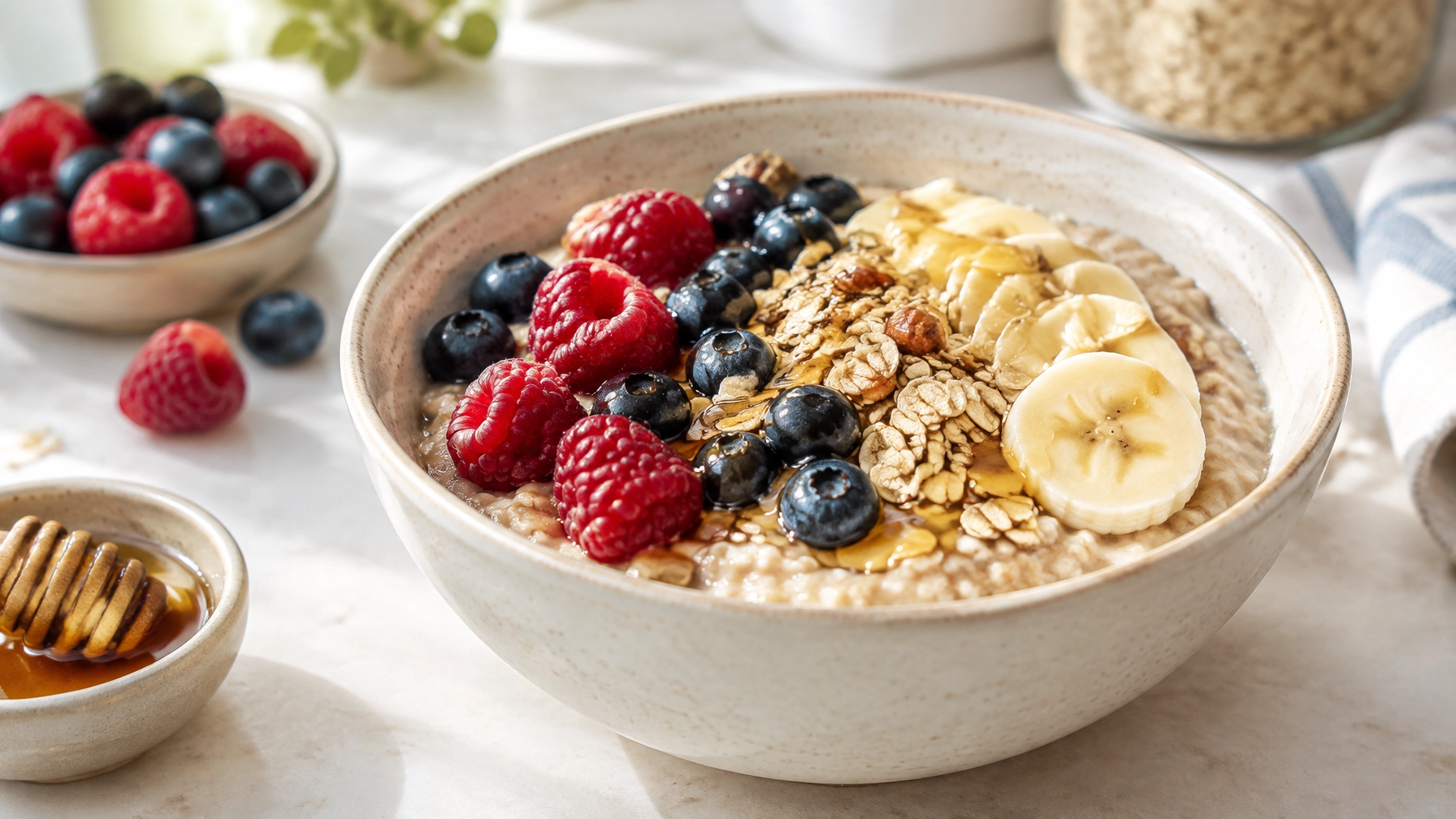 Quick Healthy 15-Minute Berry and Oat Breakfast Bowl