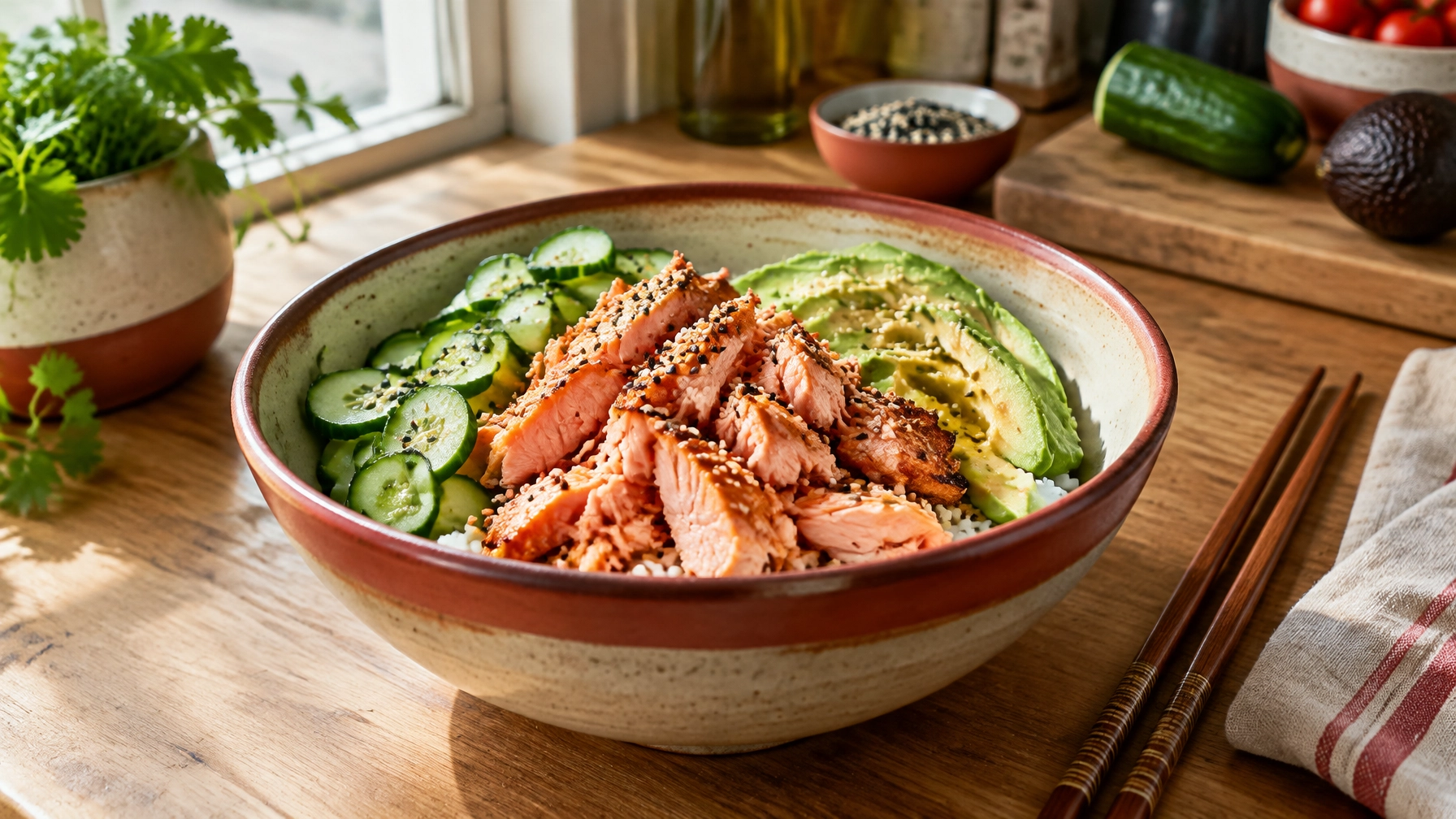 Quick Healthy Salmon Rice Bowl