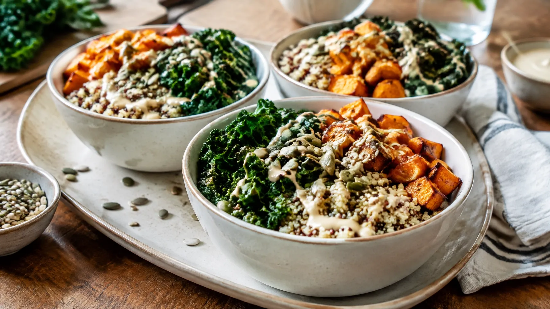 Sweet Potato and Kale Grain Bowls