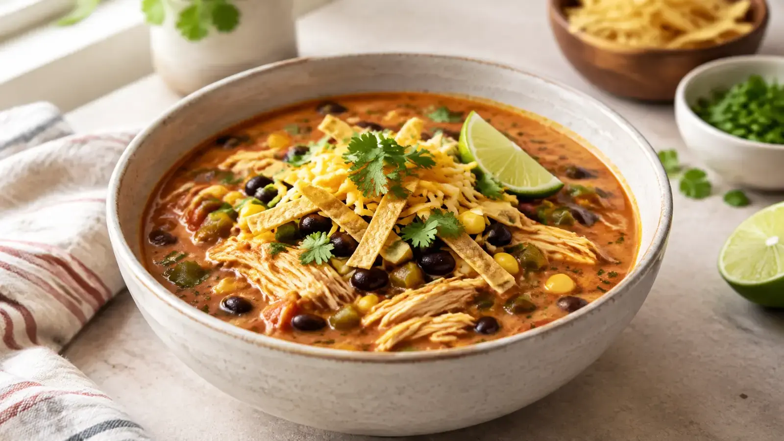 Easy Chicken Enchilada Soup (30 Minutes)