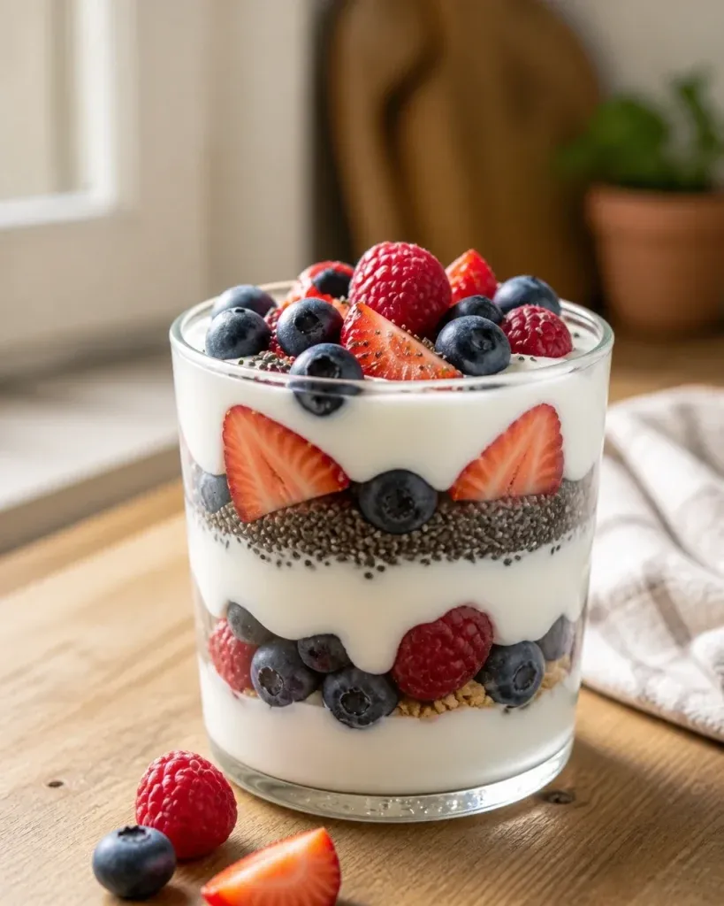 Easy Healthy Breakfasts: Berry and Chia Seed Greek Yogurt Parfait