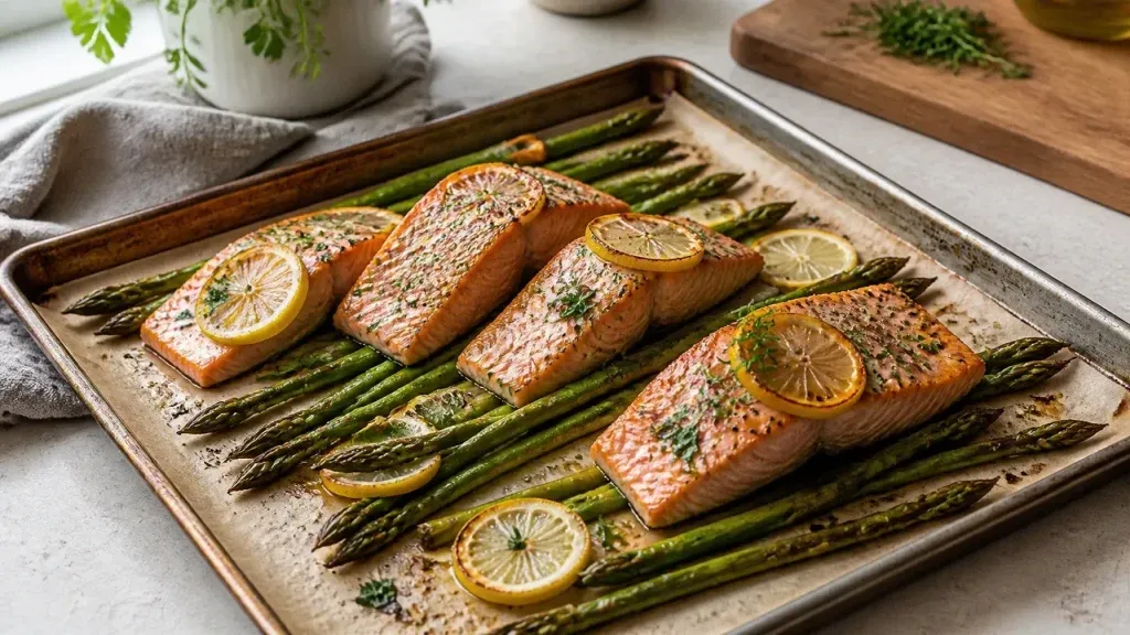 Healthy Weeknight Dinners: Sheet Pan Lemon Herb Salmon and Asparagus