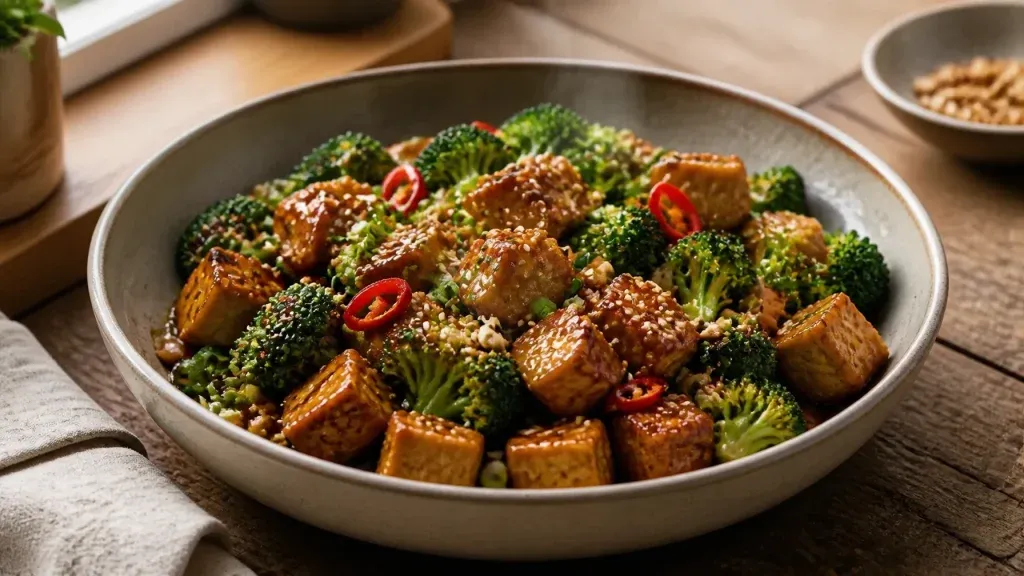 15-Minute Meals: Spicy Peanut Tofu and Broccoli Stir-Fry