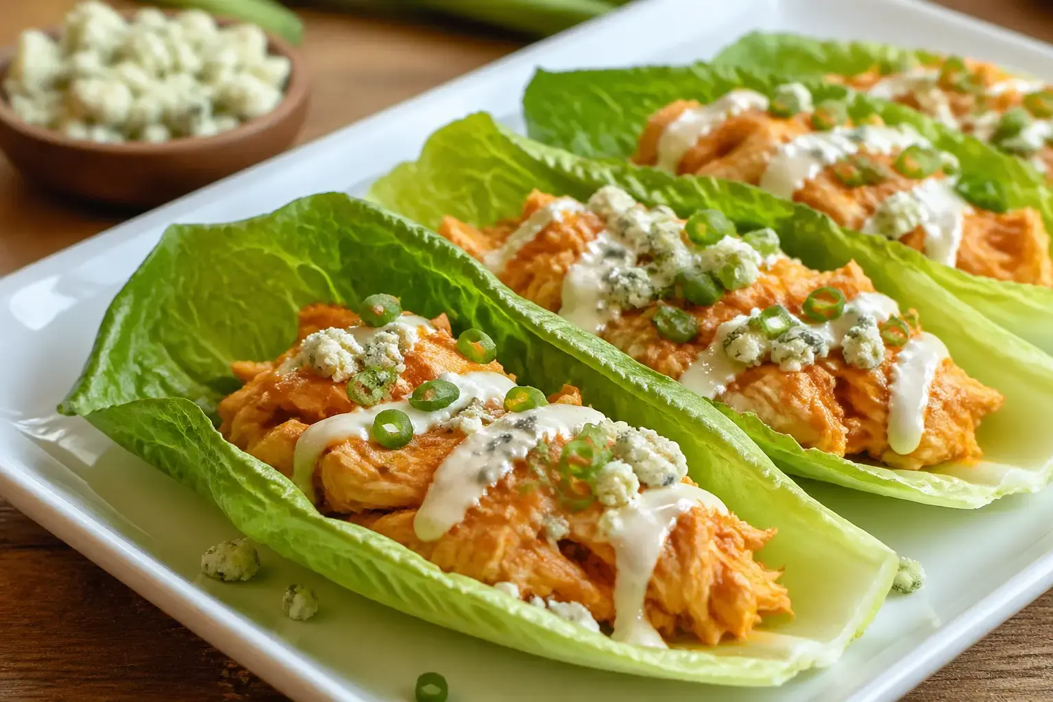 Keto Buffalo Chicken Lettuce Wraps