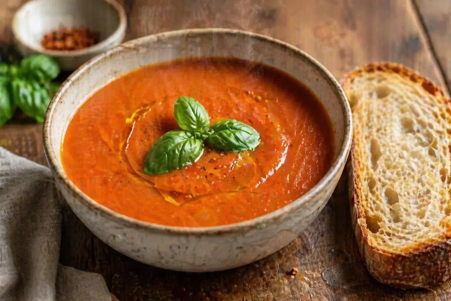 Simple Homemade Tomato and Roasted Red Pepper Soup