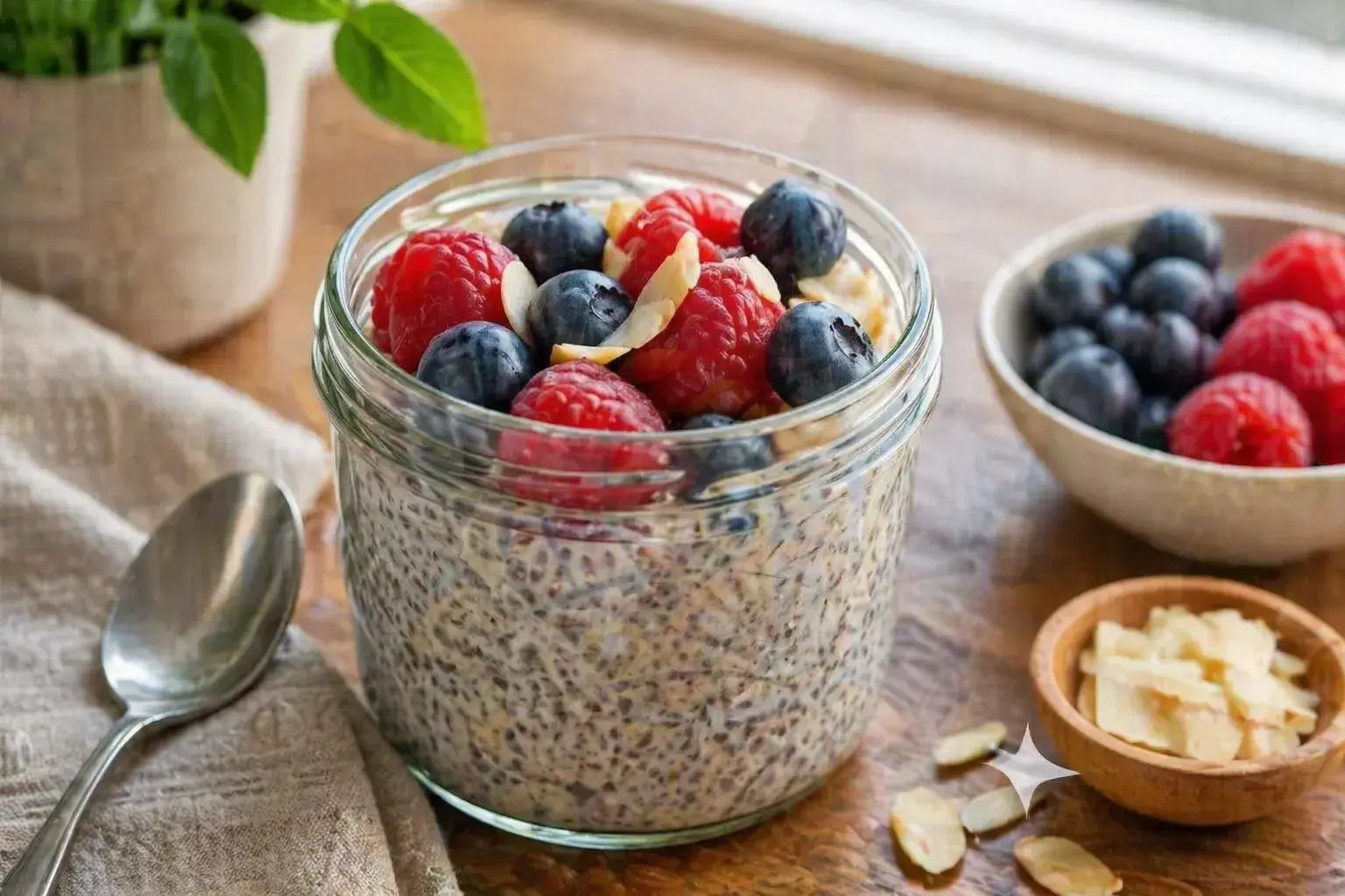 Keto Overnight Chia and Mixed Berry Bowl