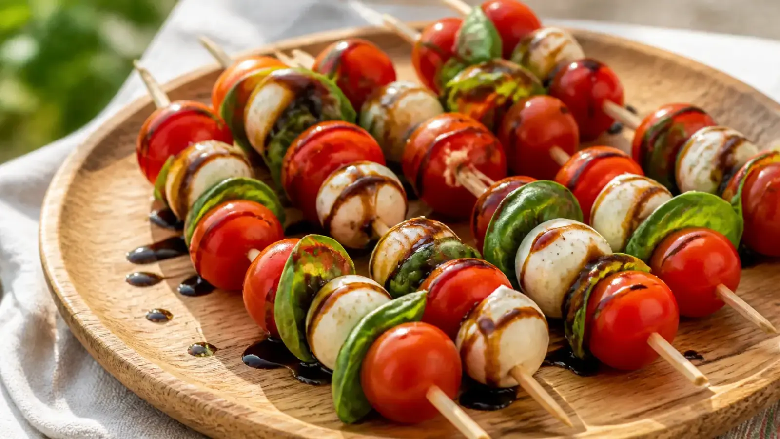Summer Picnic Series #1: Easy Caprese Skewers with Balsamic Glaze
