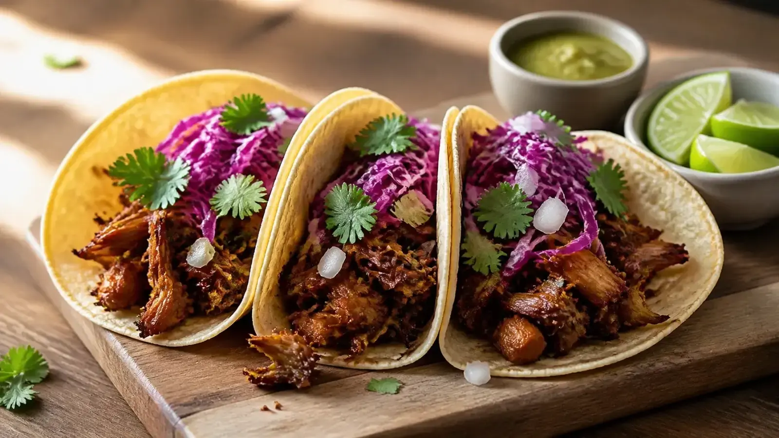 Plant-Based Jackfruit “Pulled Pork” Tacos