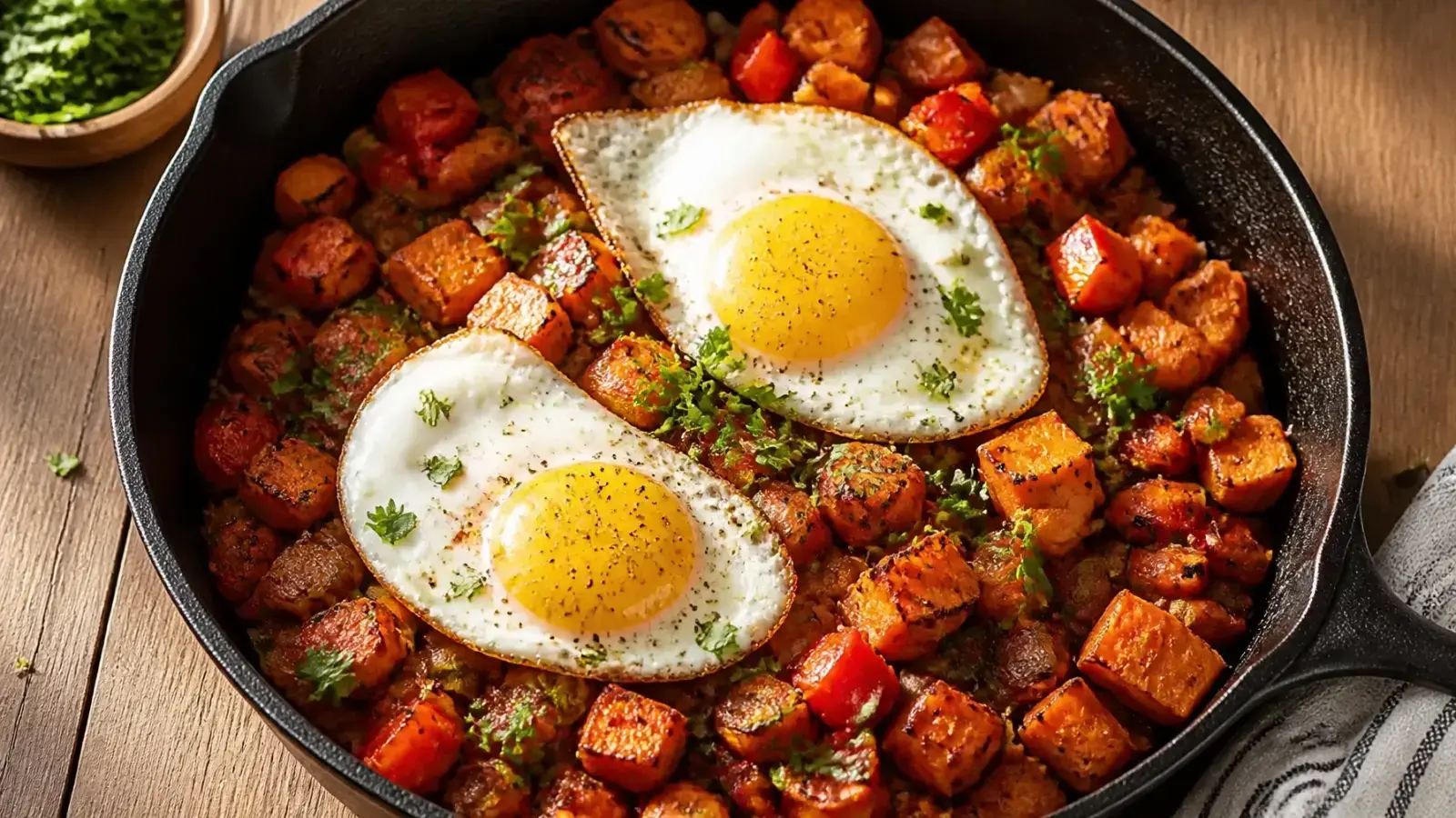 Healthy Sweet Potato Hash with Fried Egg