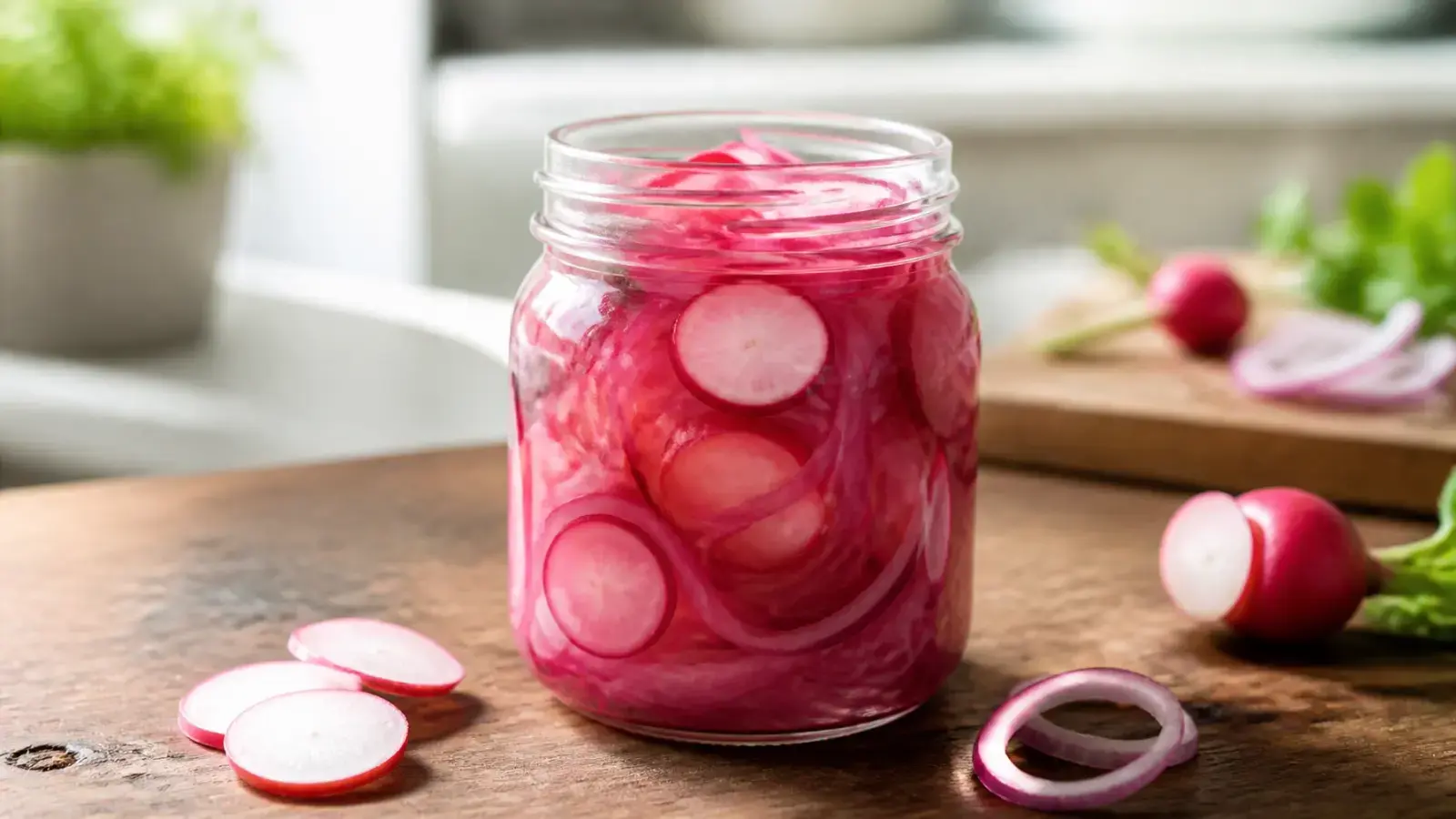 The Science of Osmotic Pressure: Quick Healthy Pickled Red Onions and Radishes