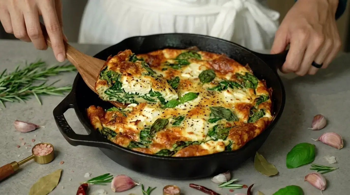 Easy Spinach and Feta Frittata