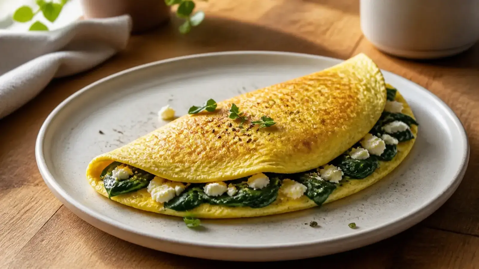 Budget-Friendly Spinach and Feta Omelet