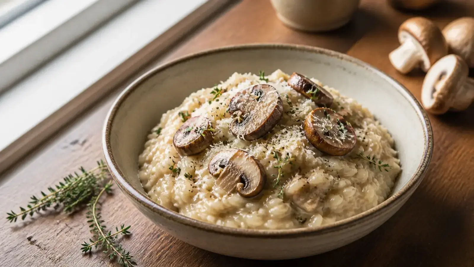 Creamy Mushroom and Thyme Risotto (The Cheat’s Way)