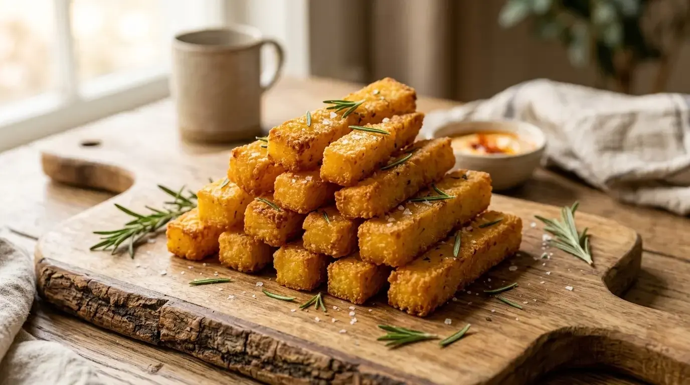 Crispy Polenta Fries with Rosemary: The Starch-Gelatinization Secret