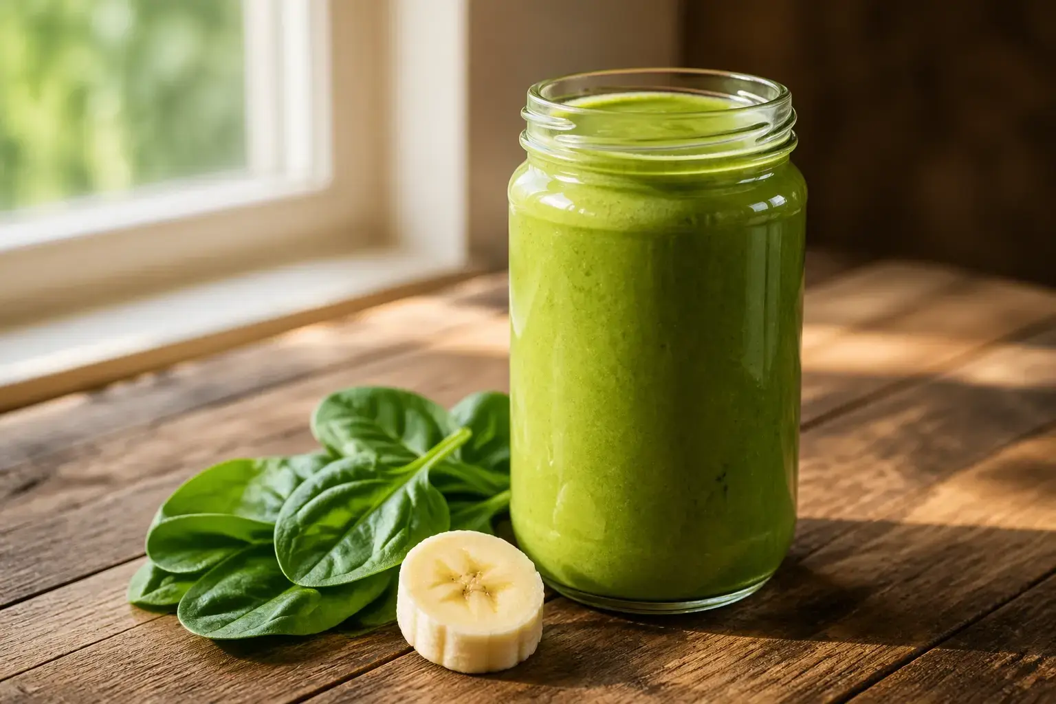 Healthy Spinach and Banana Green Smoothie