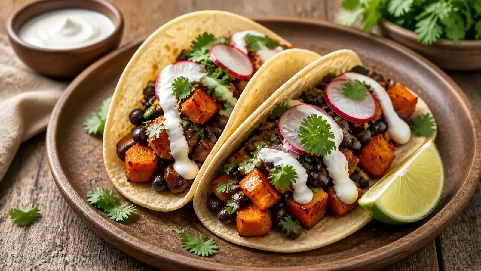 15-Minute Sweet Potato & Black Bean Tacos