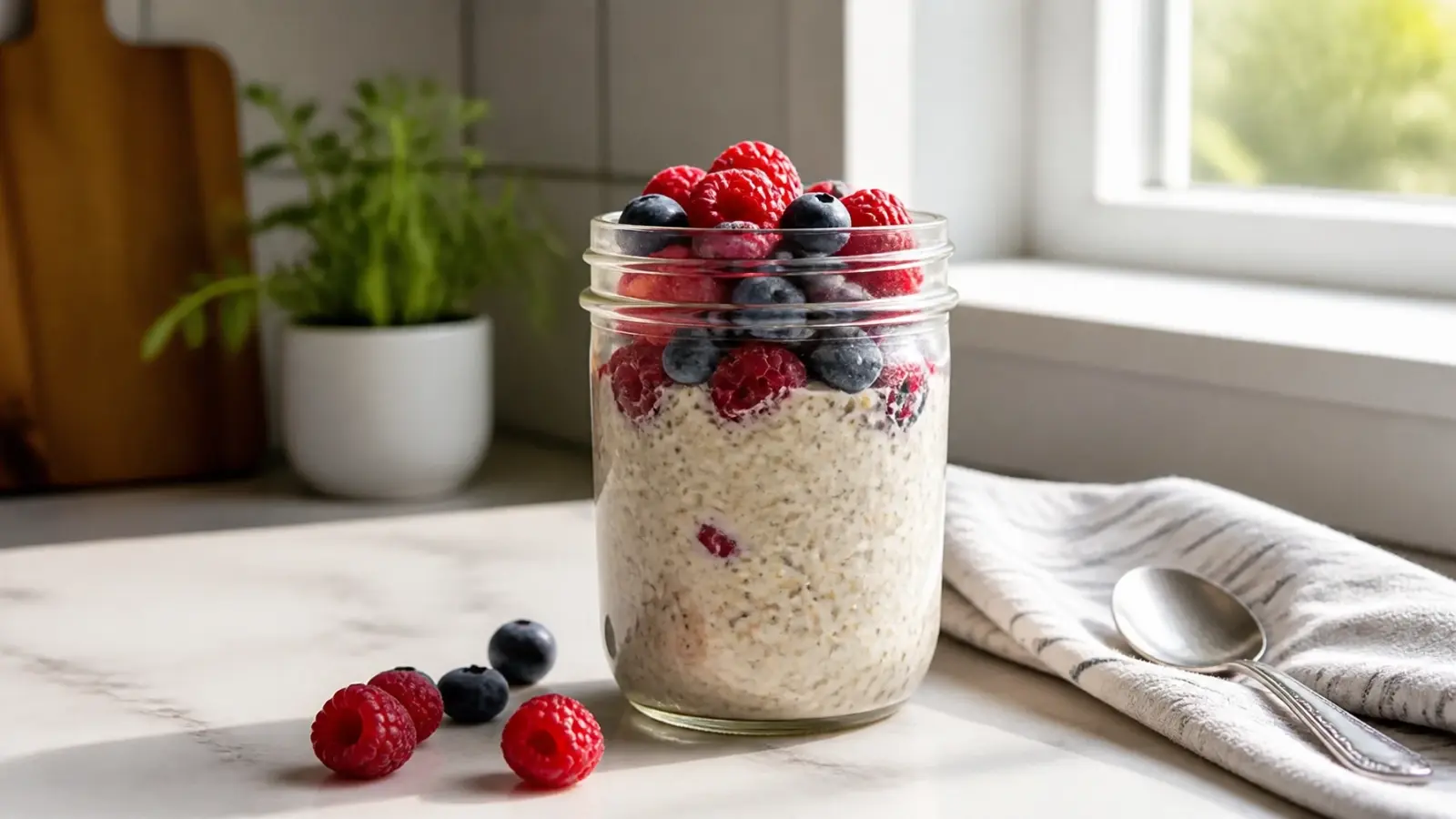 Quick Overnight Oats with Berries