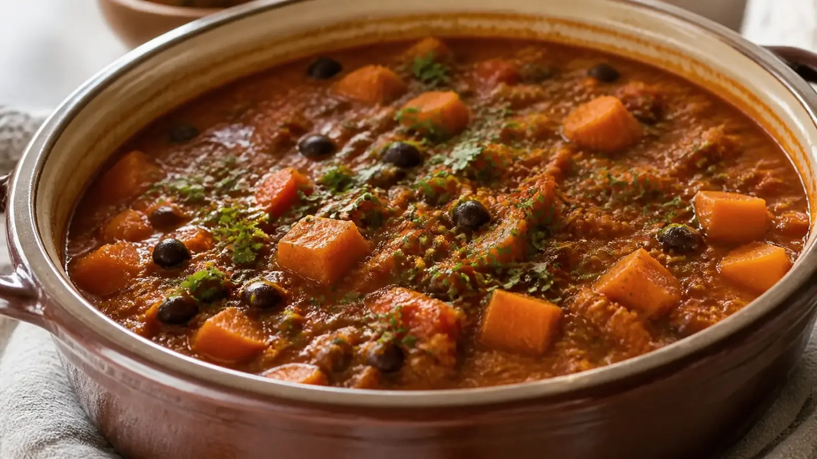 Plant-Based Sweet Potato and Black Bean Chili