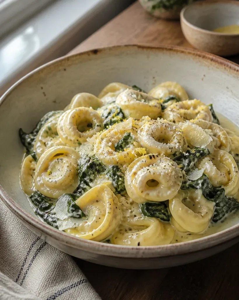 Simple Pasta Recipes: Creamy Lemon Spinach Tortellini